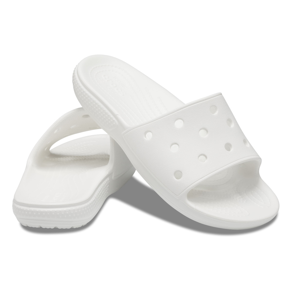 Papuci Classic Crocs Slide Iconic Crocs Comfort Alb - White - poza 4