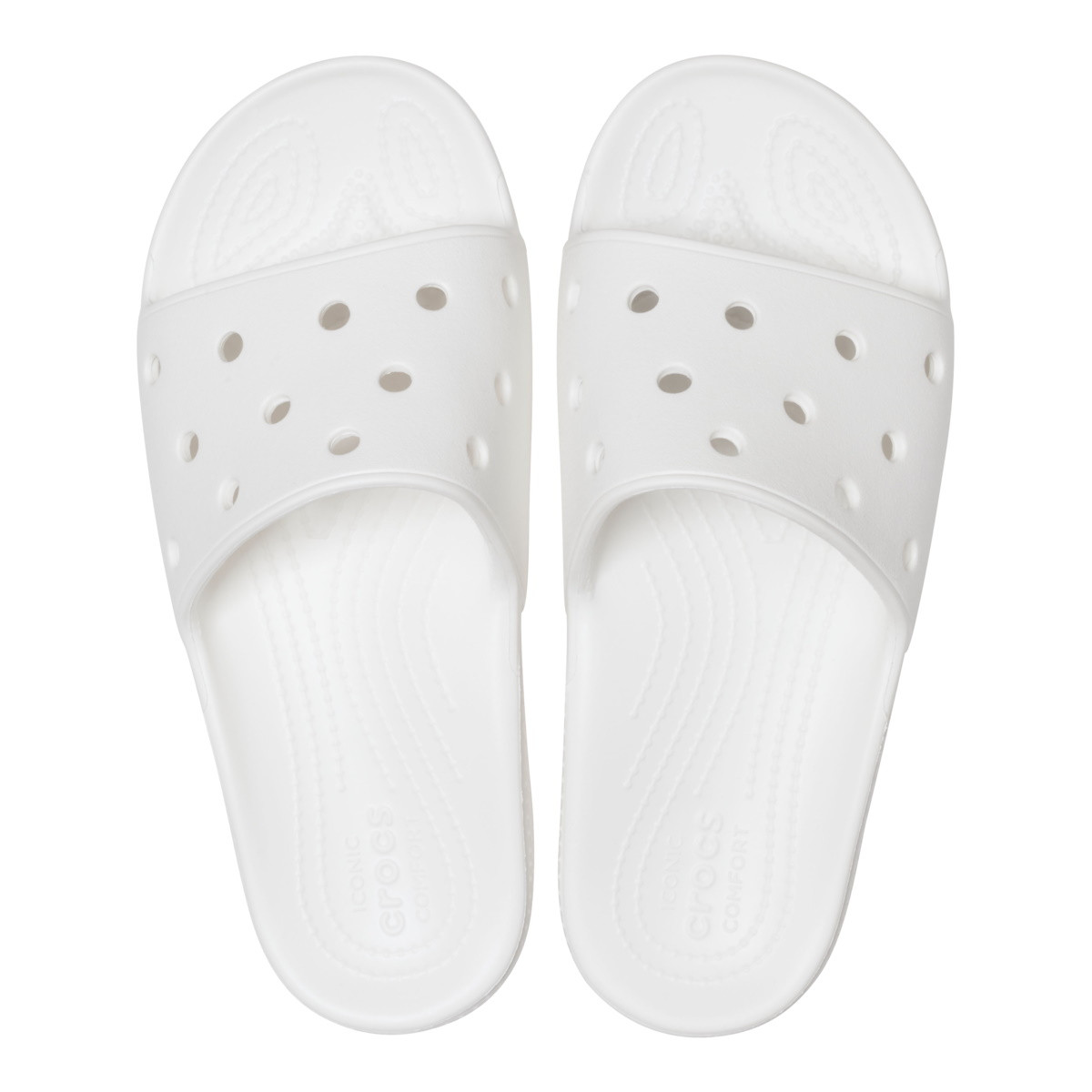 Papuci Classic Crocs Slide Iconic Crocs Comfort Alb - White - poza 5