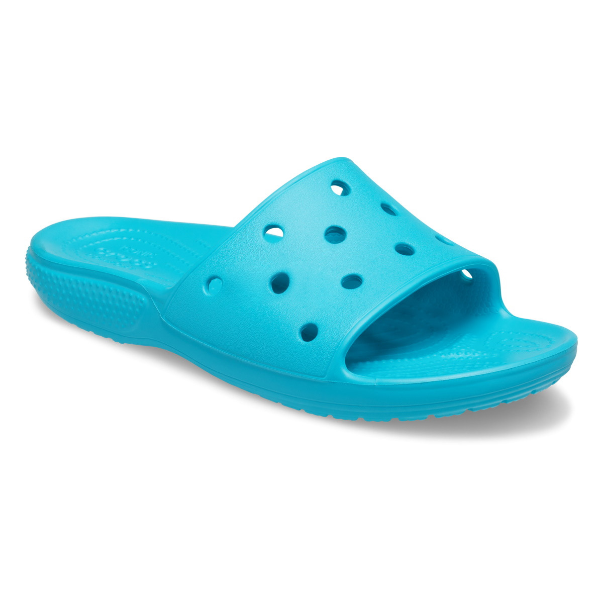 Papuci Classic Crocs Slide Iconic Crocs Comfort Albastru deschis - Digital Aqua - poza 2