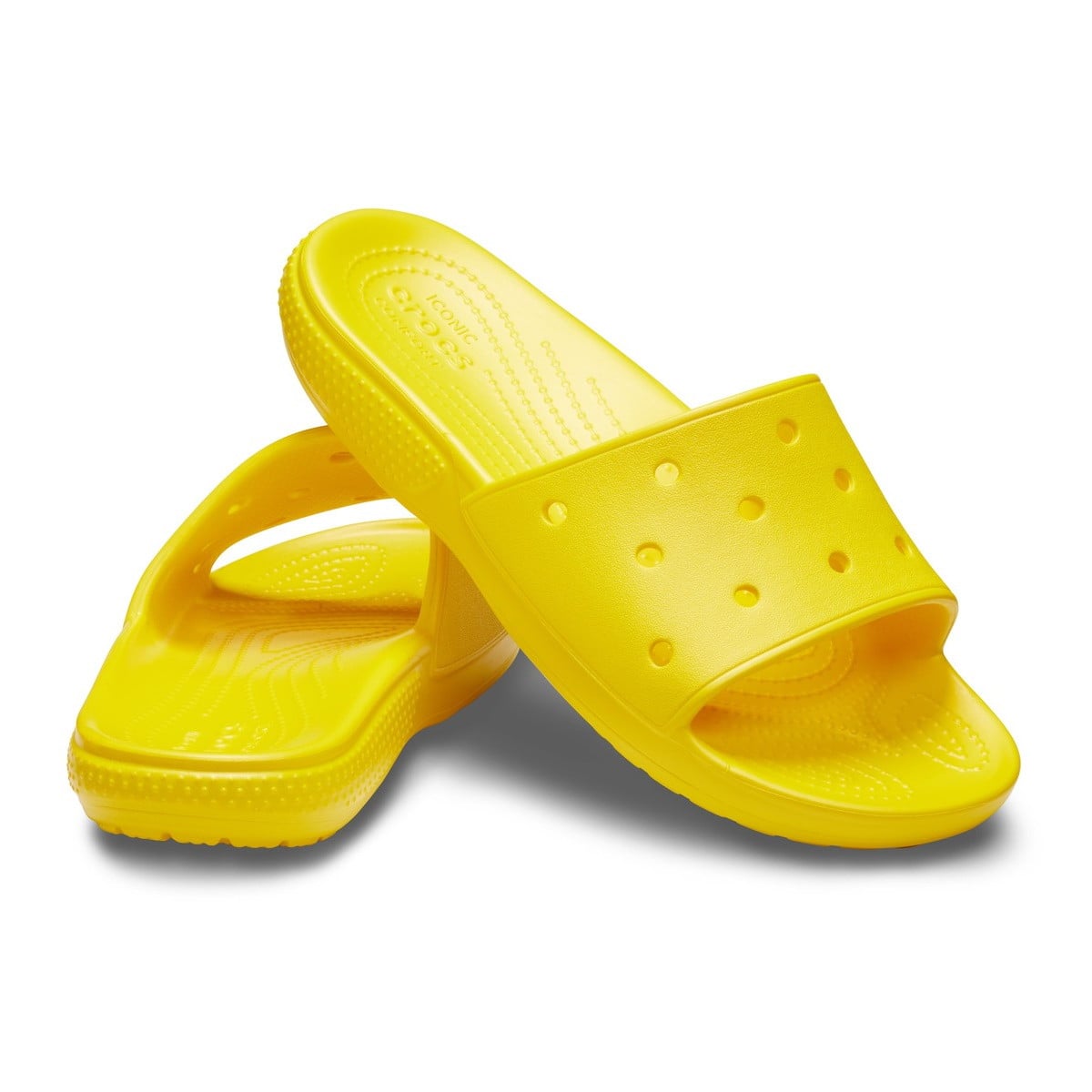 Papuci Classic Crocs Slide Iconic Crocs Comfort Galben - Lemon - poza 4