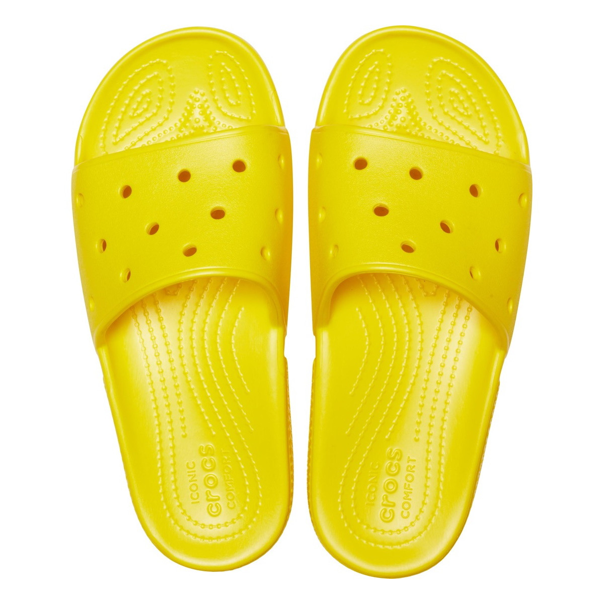 Papuci Classic Crocs Slide Iconic Crocs Comfort Galben - Lemon - poza 5