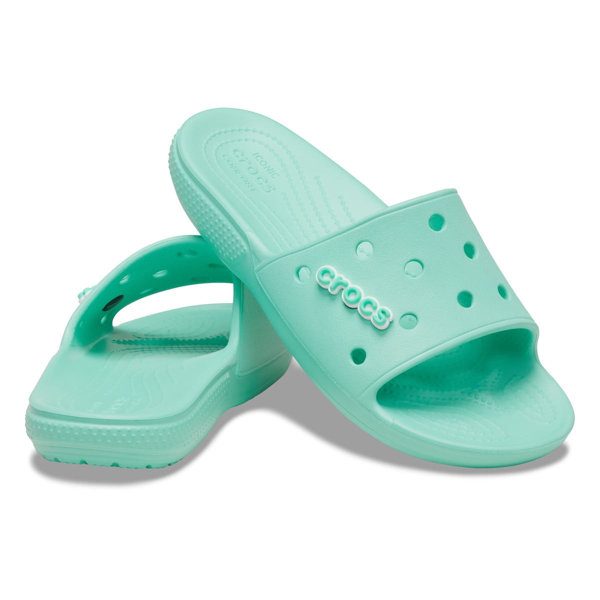 Papuci Classic Crocs Slide Iconic Crocs Comfort Verde - Pistachio - poza 4