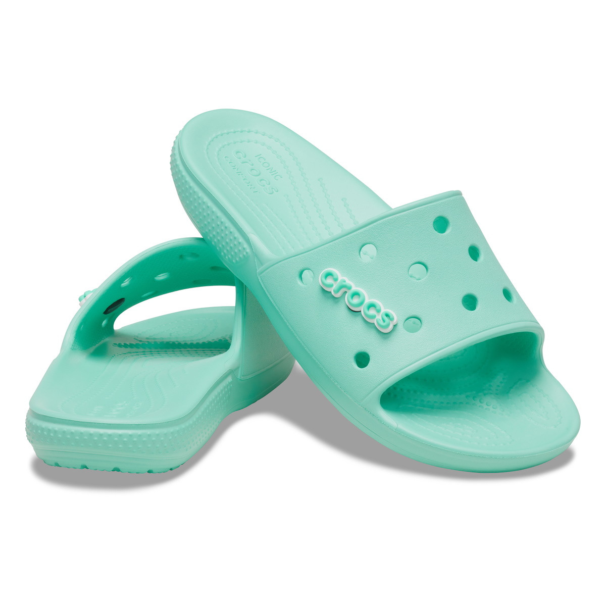 Papuci Classic Crocs Slide Iconic Crocs Comfort Verde - Pistachio - poza 4