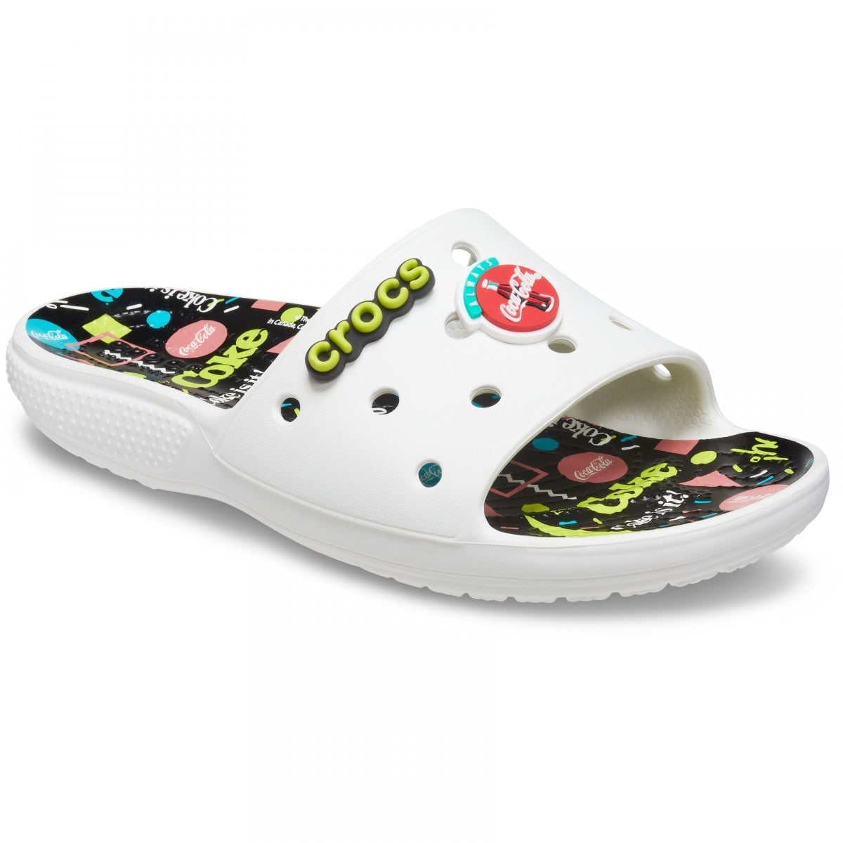 Papuci CocaCola X Classic Crocs 90s Slide Alb - White/Multi - poza 2
