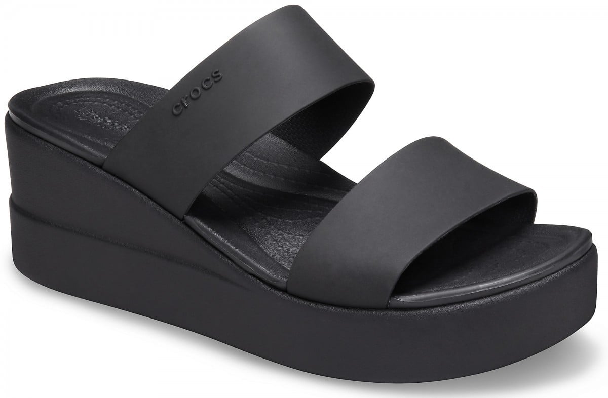 Papuci Crocs Brooklyn Mid Wedge Negru - Black/Black - poza 2