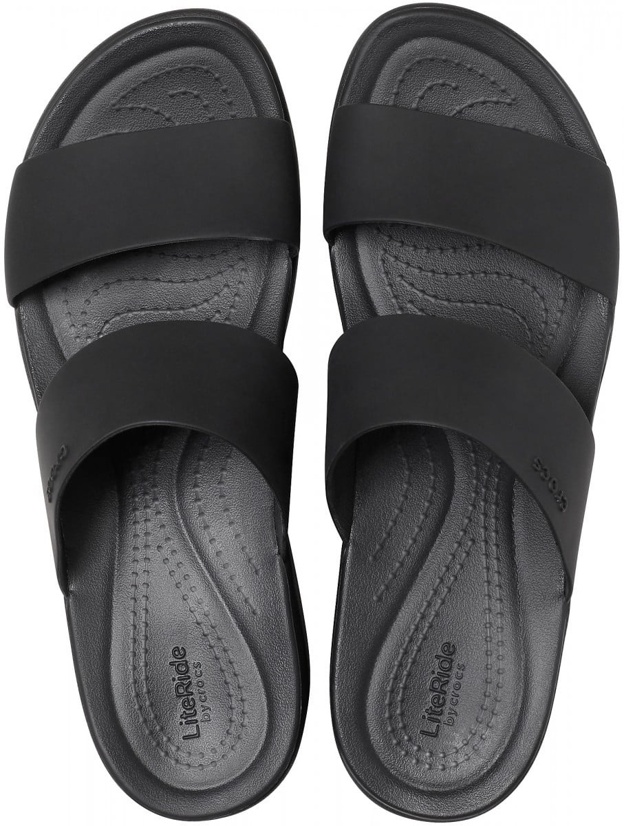 Papuci Crocs Brooklyn Mid Wedge Negru - Black/Black - poza 3