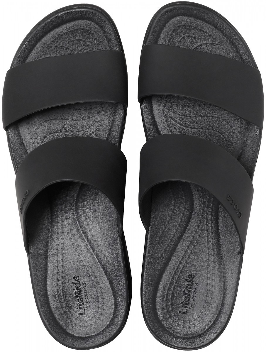 Papuci Crocs Brooklyn Mid Wedge Negru - Black/Black - poza 3
