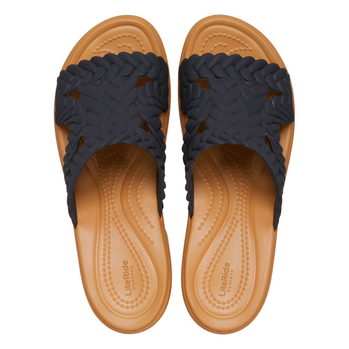 Papuci Crocs Brooklyn Woven Slide Heel Negru - Black - poza 5