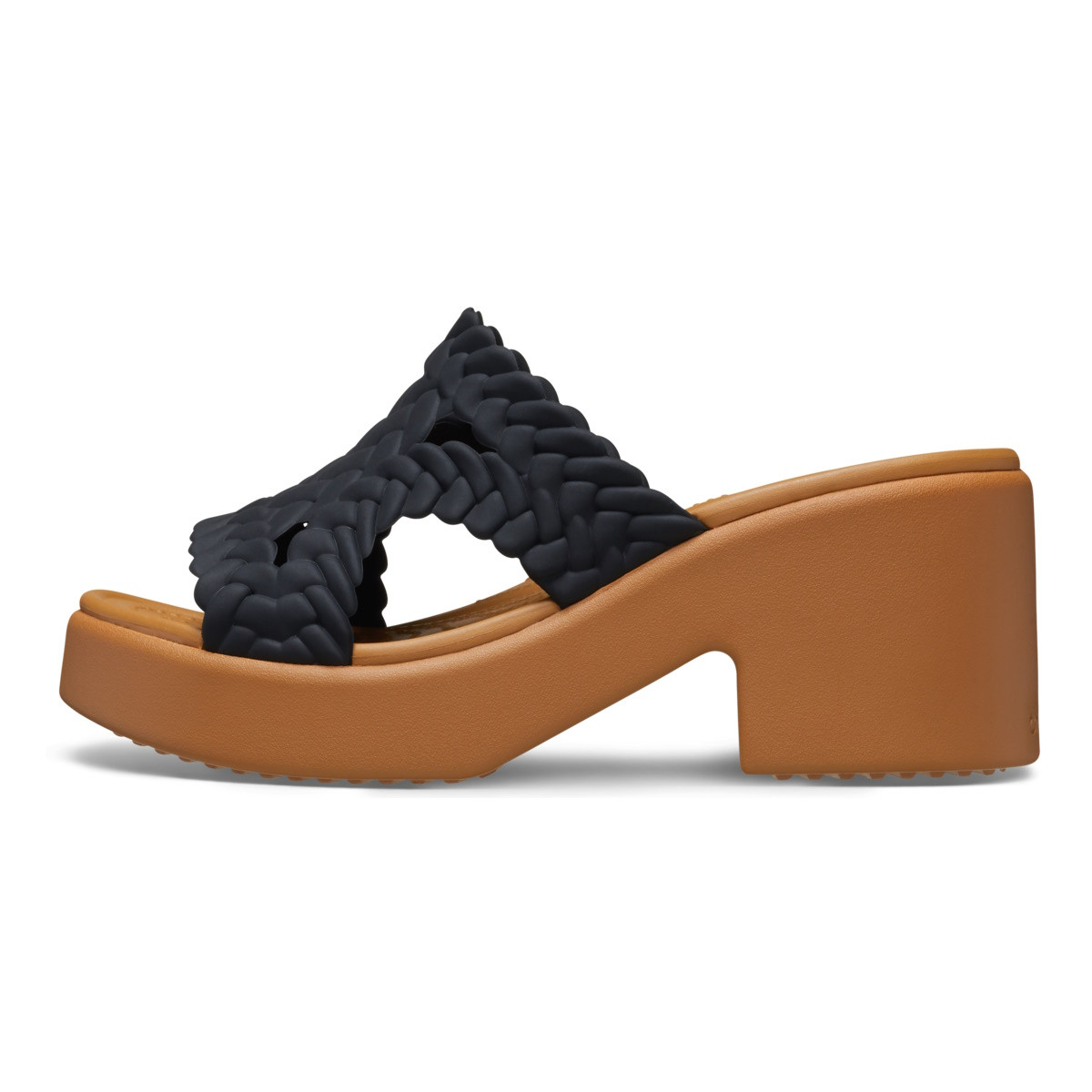 Papuci Crocs Brooklyn Woven Slide Heel Negru - Black - poza 2
