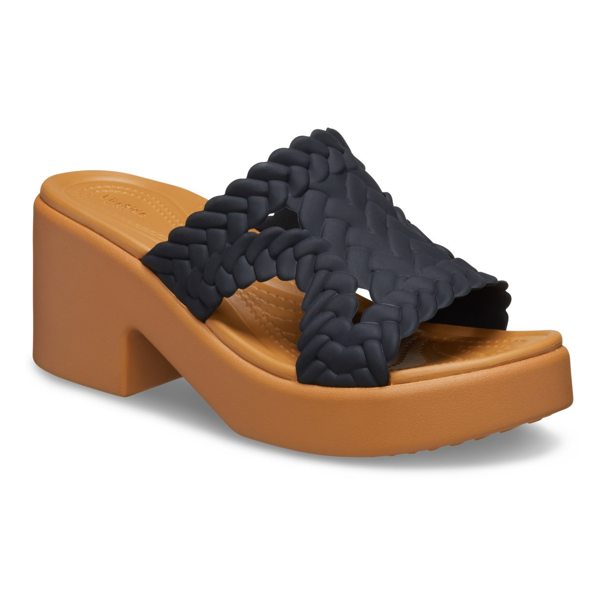 Papuci Crocs Brooklyn Woven Slide Heel Negru - Black - poza 3