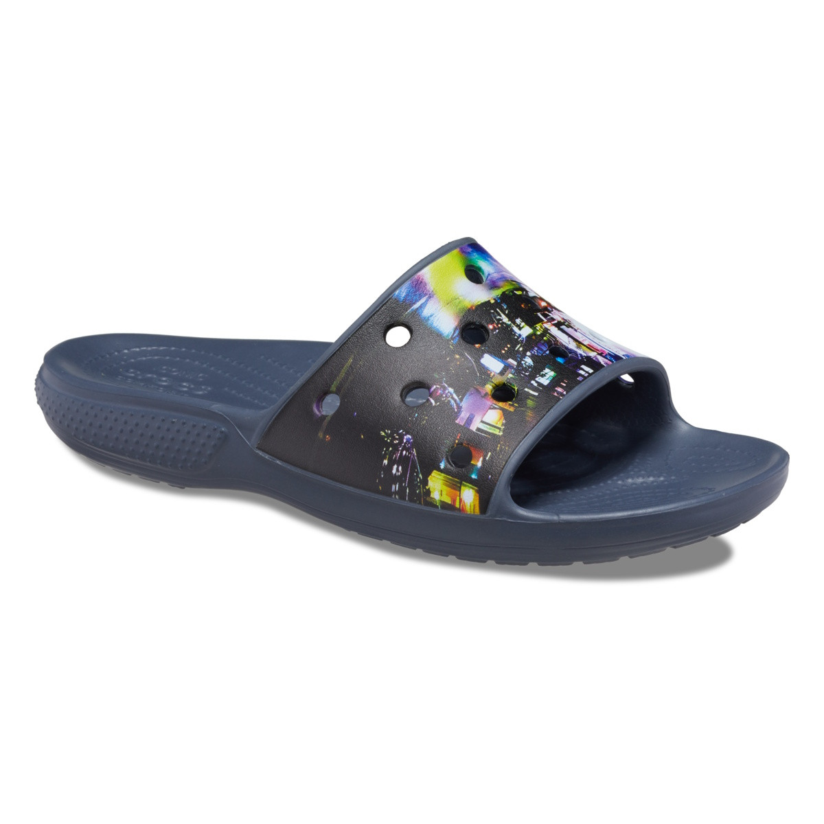 Papuci Crocs Classic Crocs Meta Scape Slide Negru - Black/Multi - poza 2