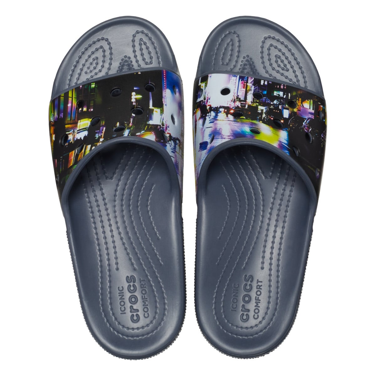 Papuci Crocs Classic Crocs Meta Scape Slide Negru - Black/Multi - poza 5