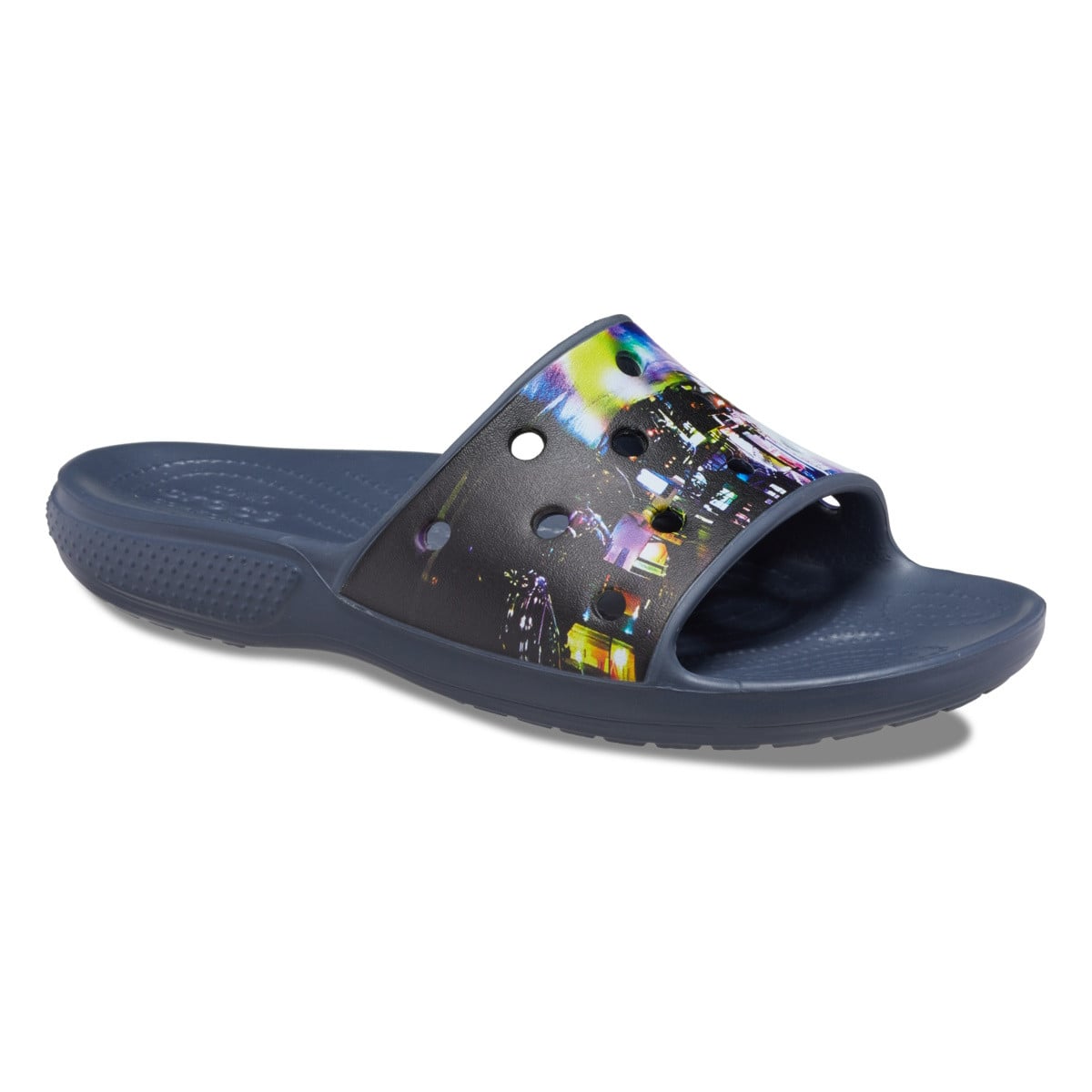 Papuci Crocs Classic Crocs Meta Scape Slide Negru - Black/Multi - poza 2