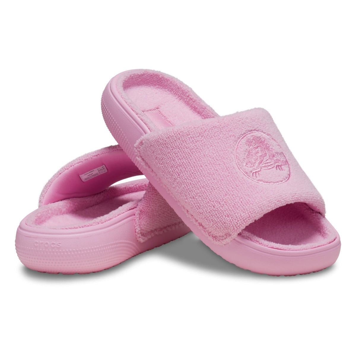 Papuci Crocs Classic Towel Slide Roz - Pink Tweed - poza 4
