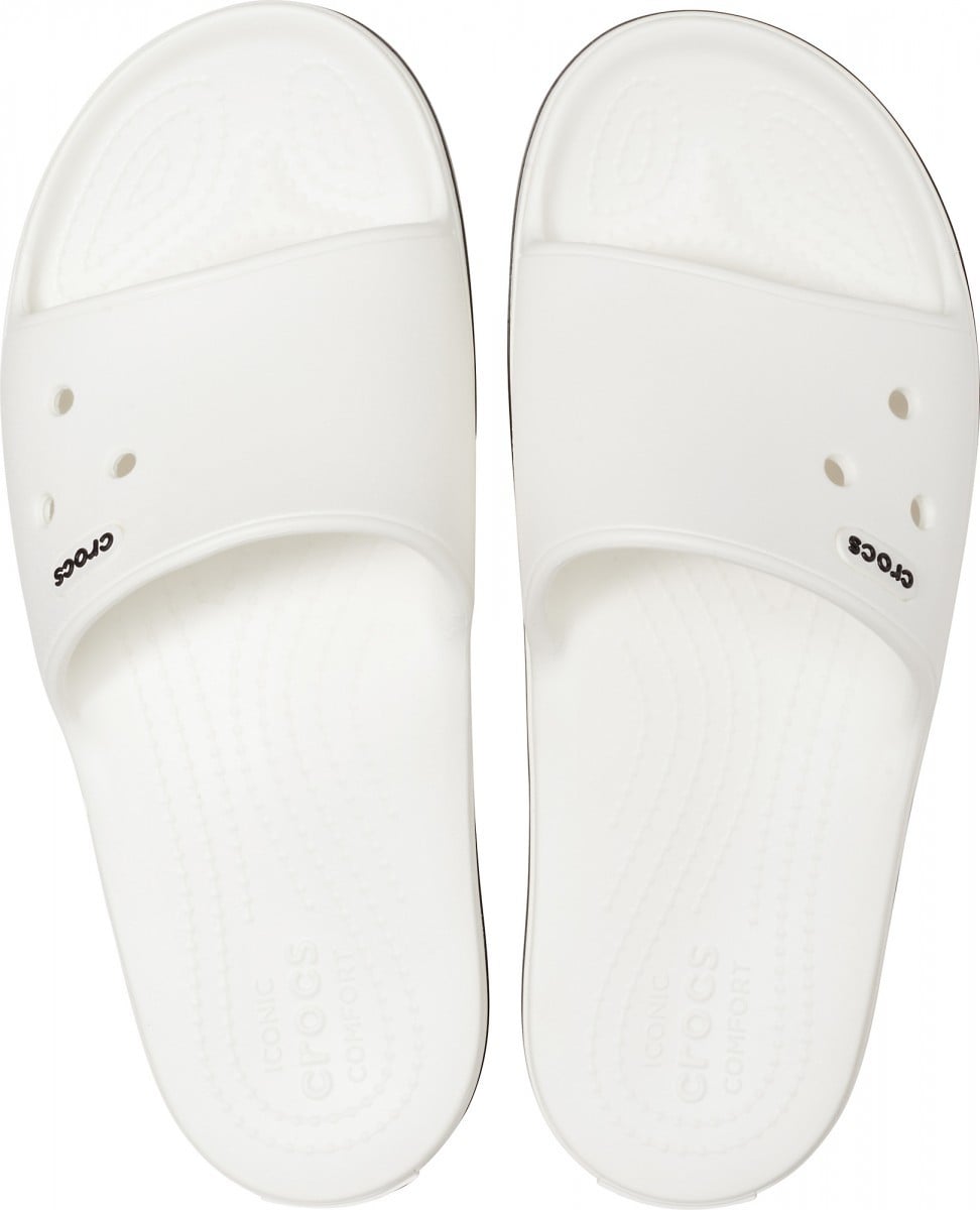 Papuci Crocs Crocband III Slide Alb - White/Black - poza 3