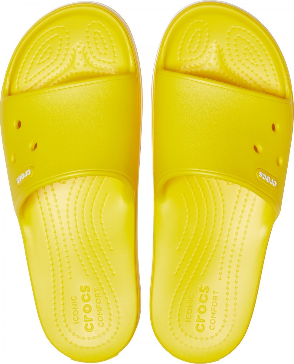 Papuci Crocs Crocband III Slide Galben - Lemon/White - poza 3