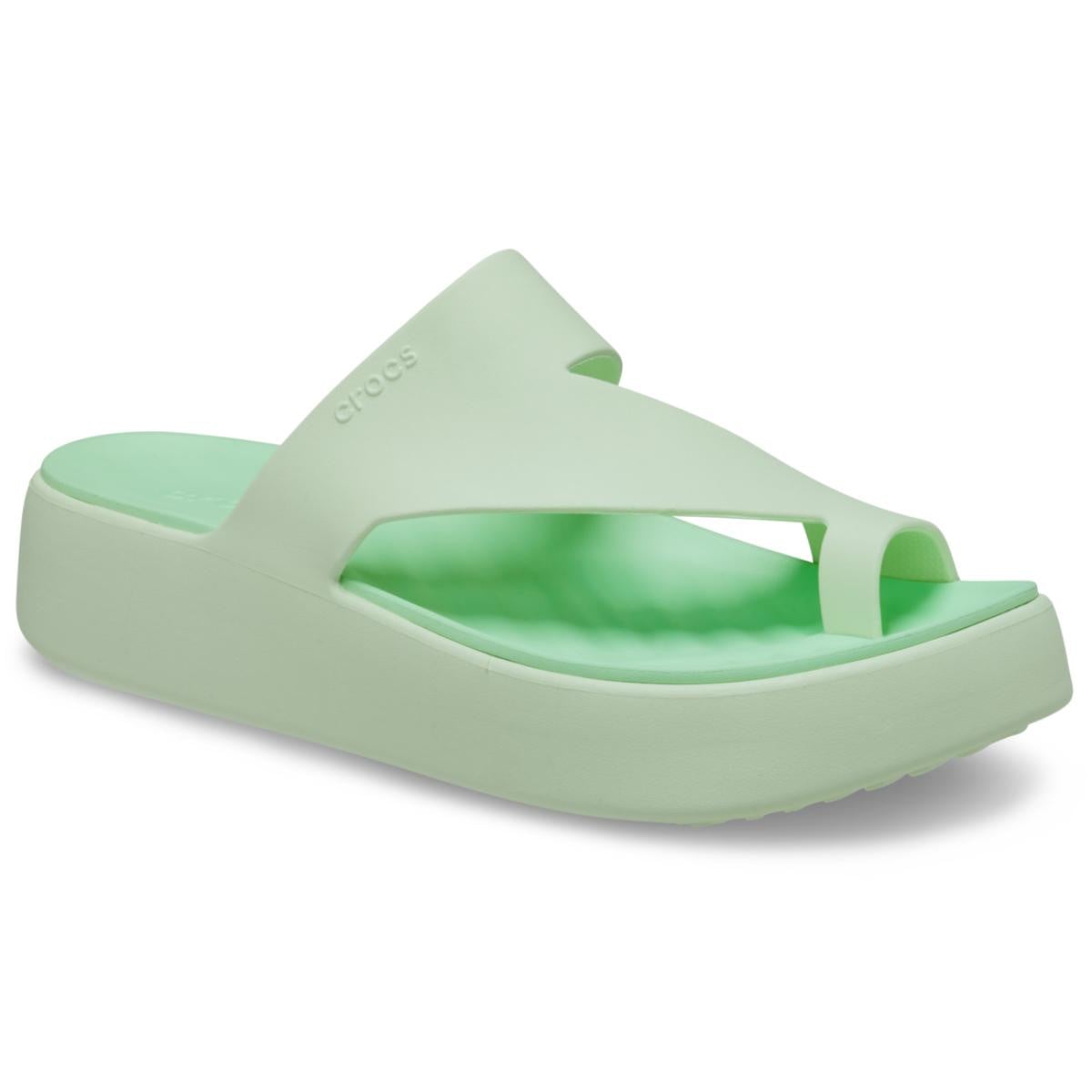 Papuci Crocs Getaway Platform Toe Loop Verde - Jade Tint - poza 1