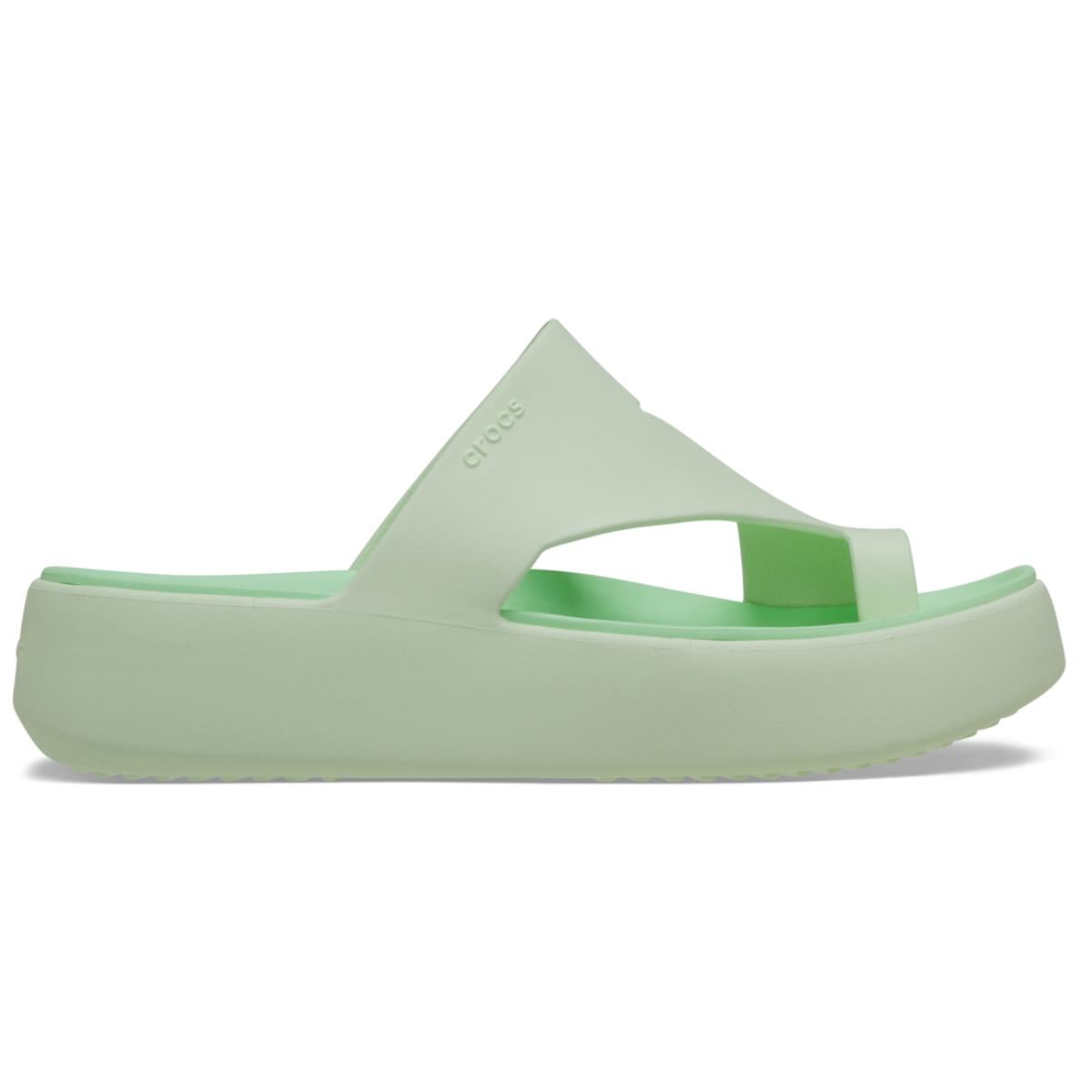 Papuci Crocs Getaway Platform Toe Loop Verde - Jade Tint - poza 3