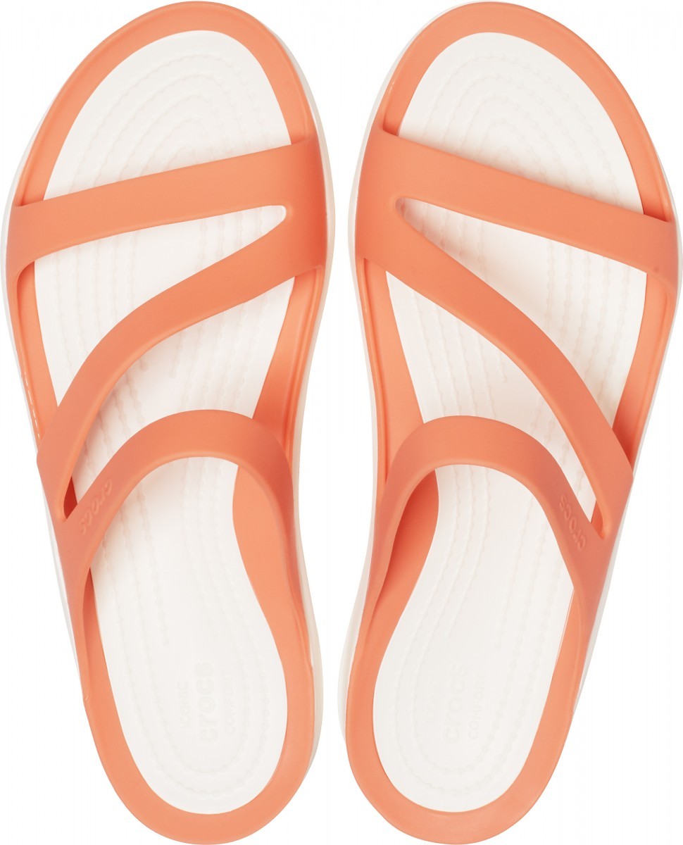 Papuci Crocs Swiftwater Sandal W Portocaliu - Grapefruit/White - poza 3