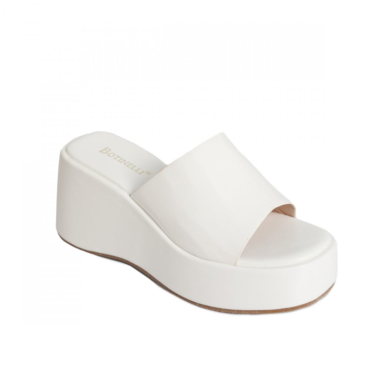 Papuci dama cu platforma Albi din Piele Ecologica Arasia - poza 5