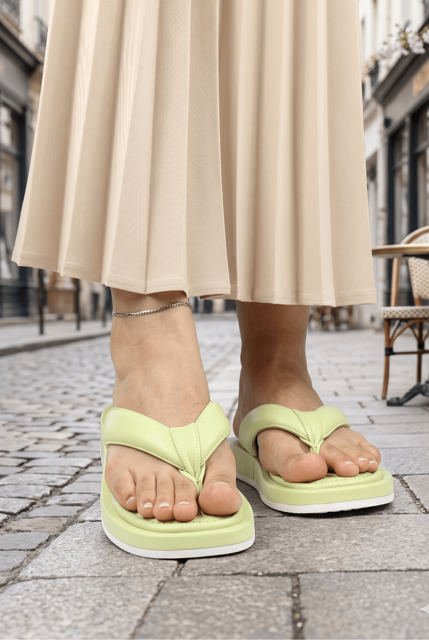 Papuci Dama din Piele Galbeni - Pandorra Yellow