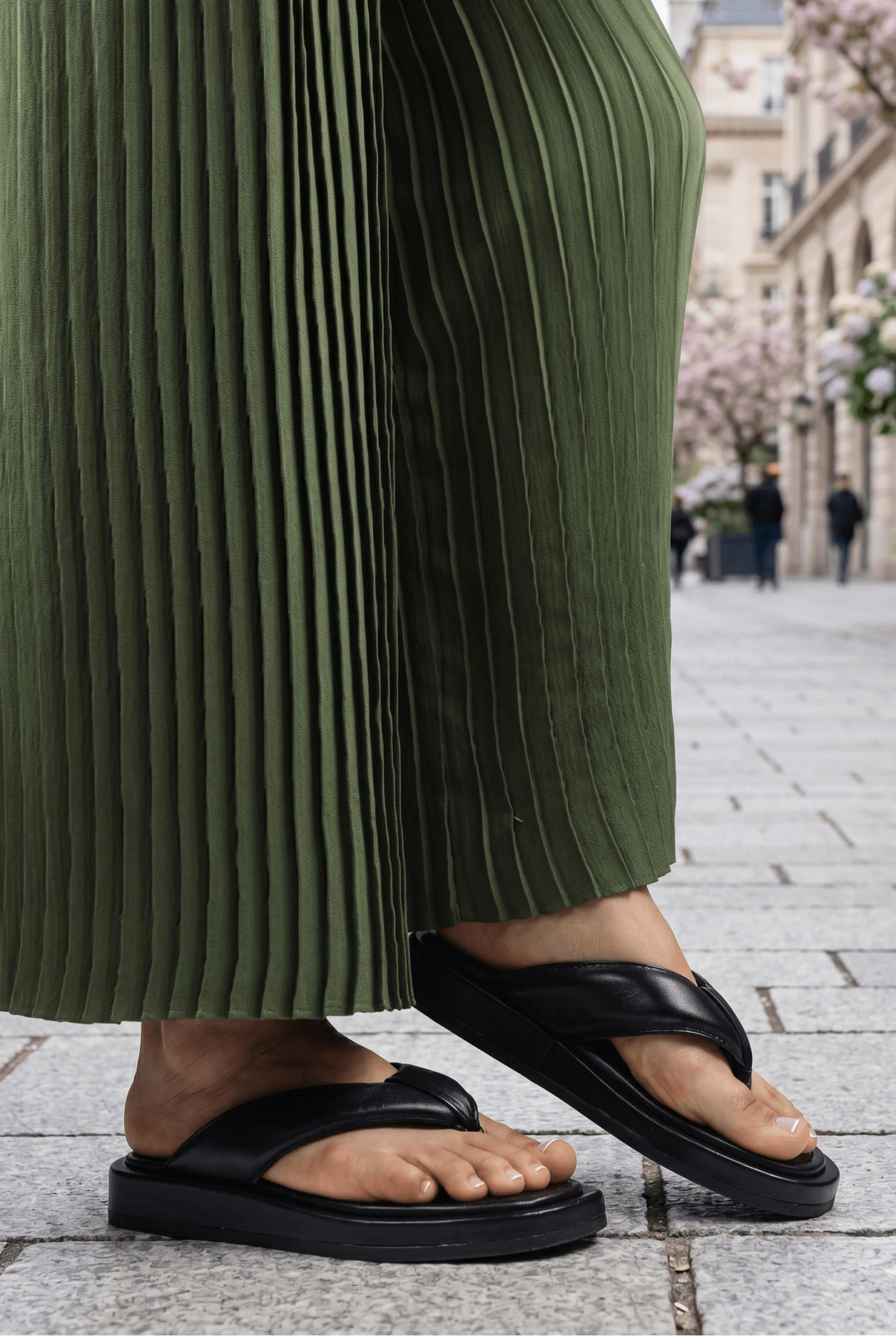 Papuci Dama din Piele Negri - Pandorra BLACK