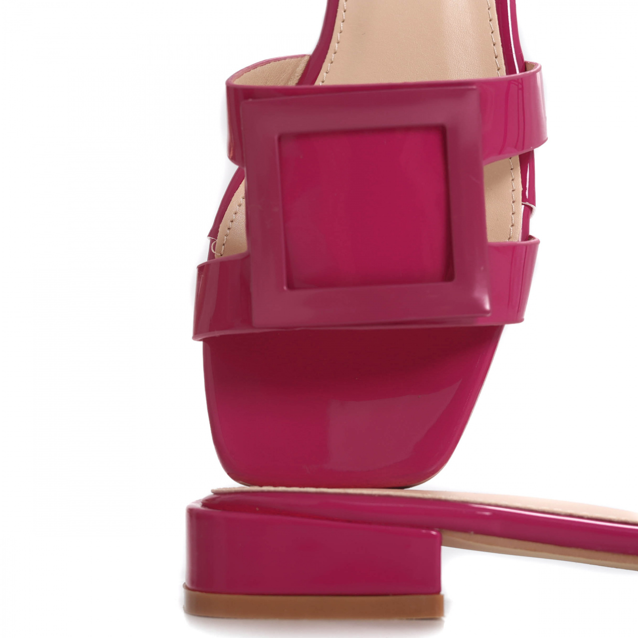 Papuci dama Fucsia din Piele Ecologica Lacuita Agavi - poza 5