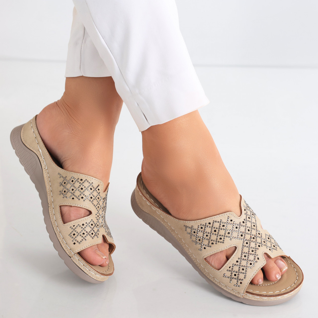 Papuci dama Kaki din Piele Ecologica Ifari - poza 3