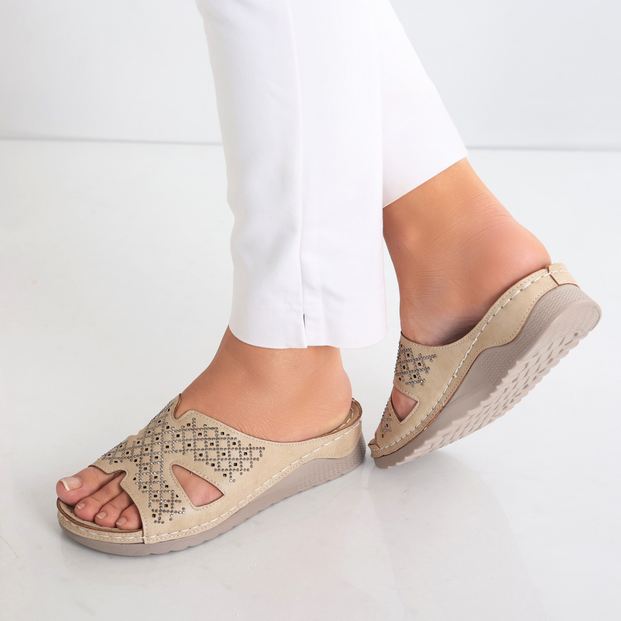 Papuci dama Kaki din Piele Ecologica Ifari - poza 5