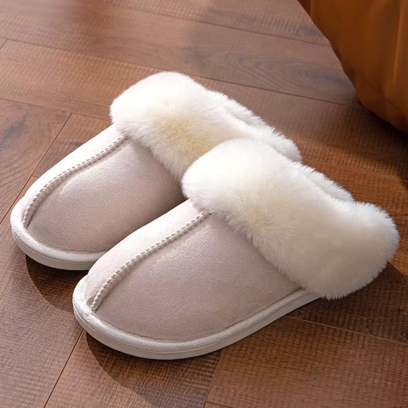Papuci de casa pentru femei PC004, FluffyFeet, Crem - poza 4