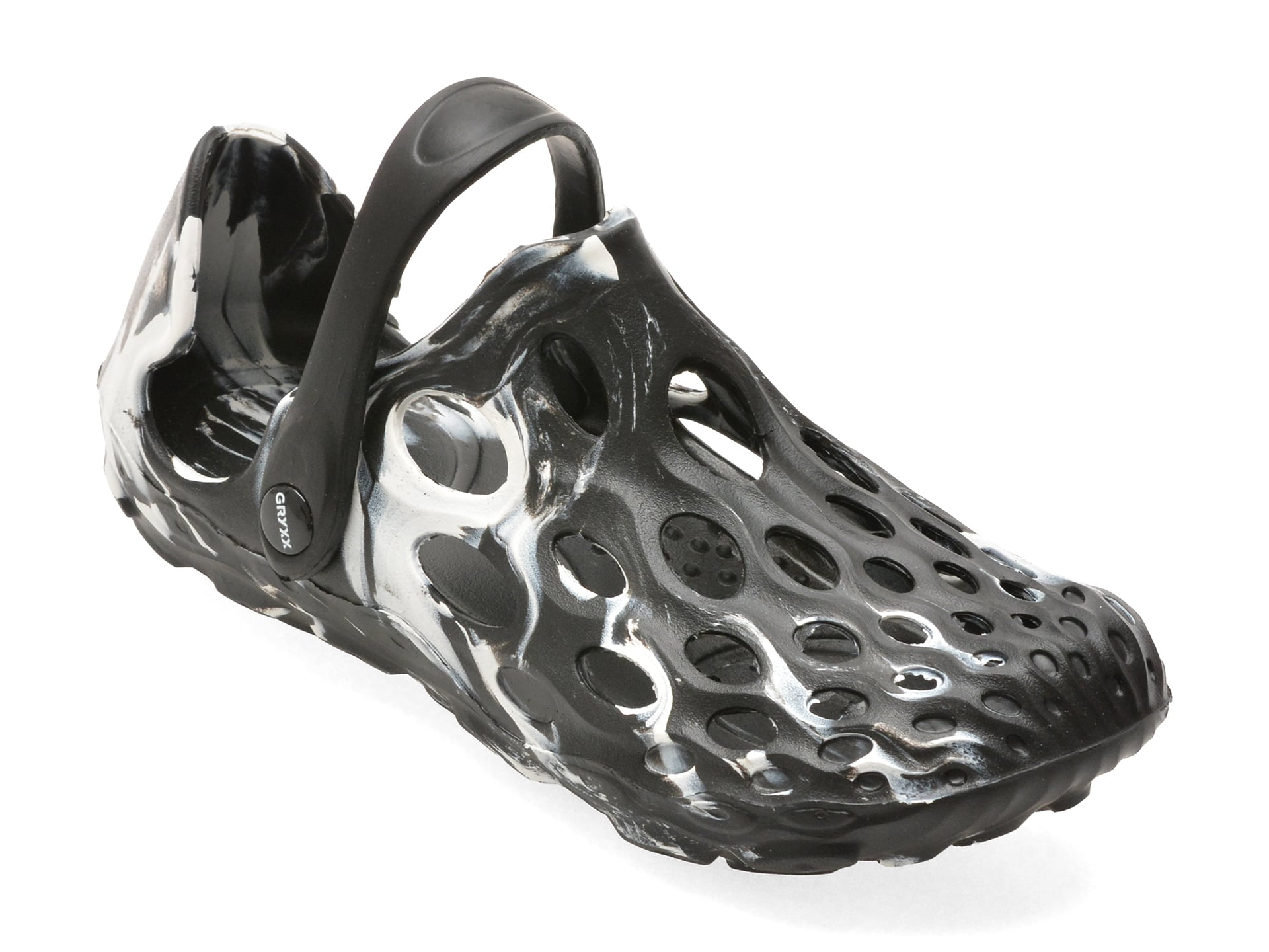 Papuci GRYXX alb-negru, 868M, din pvc