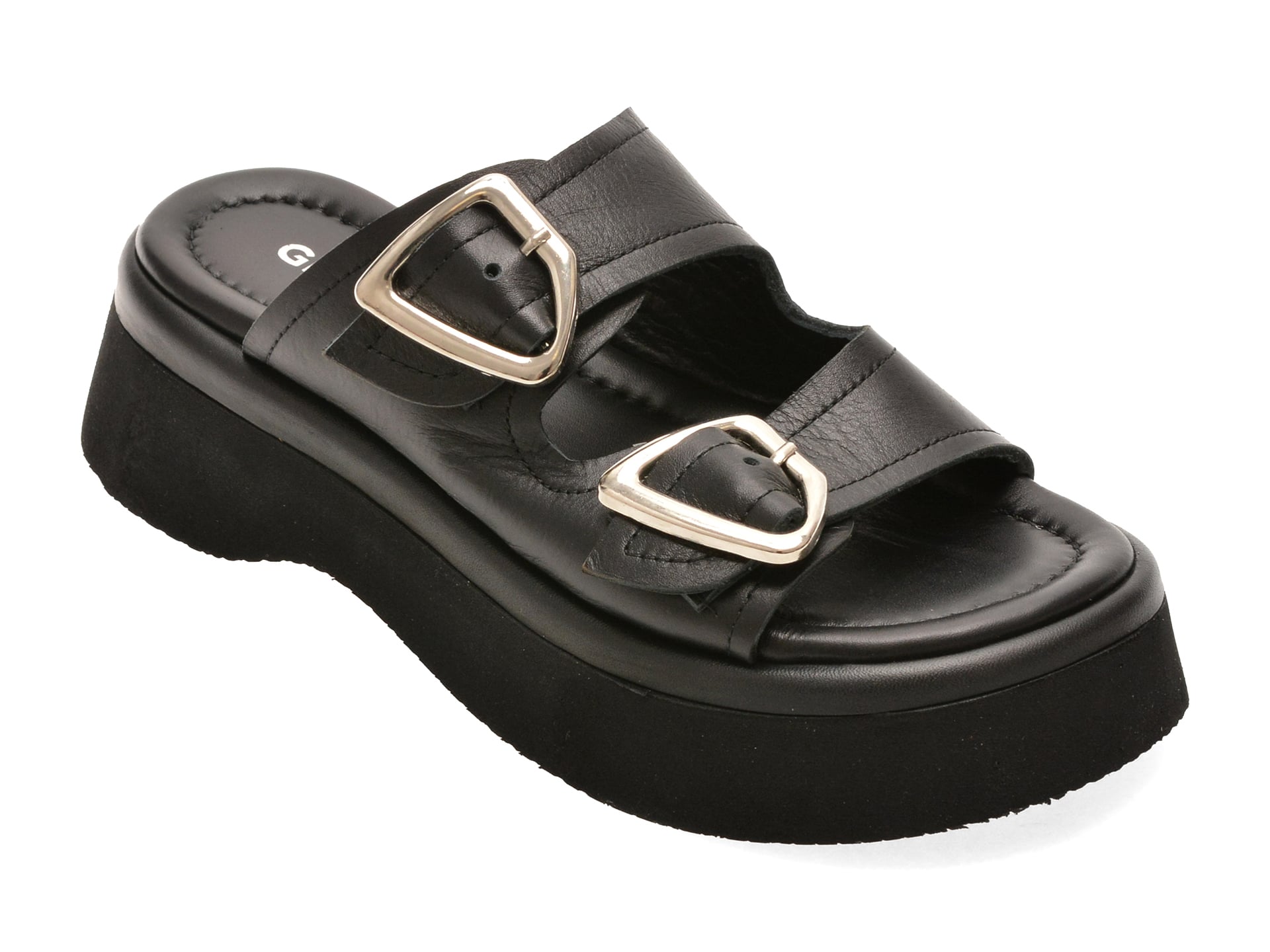 Papuci GRYXX negri, 471153, din piele naturala