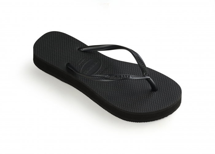 Papuci Havaianas cu talpa groasa din cauciuc natural, negru