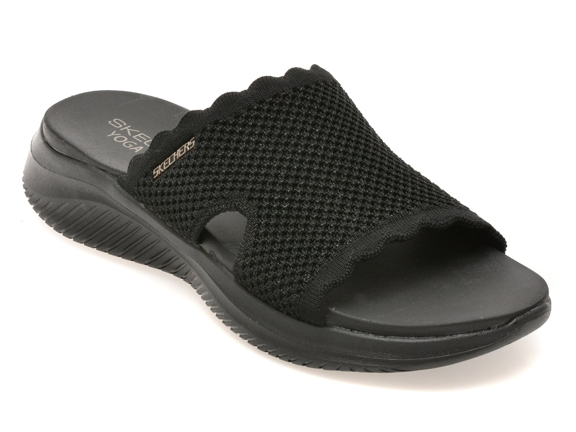 Papuci SKECHERS negri, ULTRA FLEX 3.0, din material textil