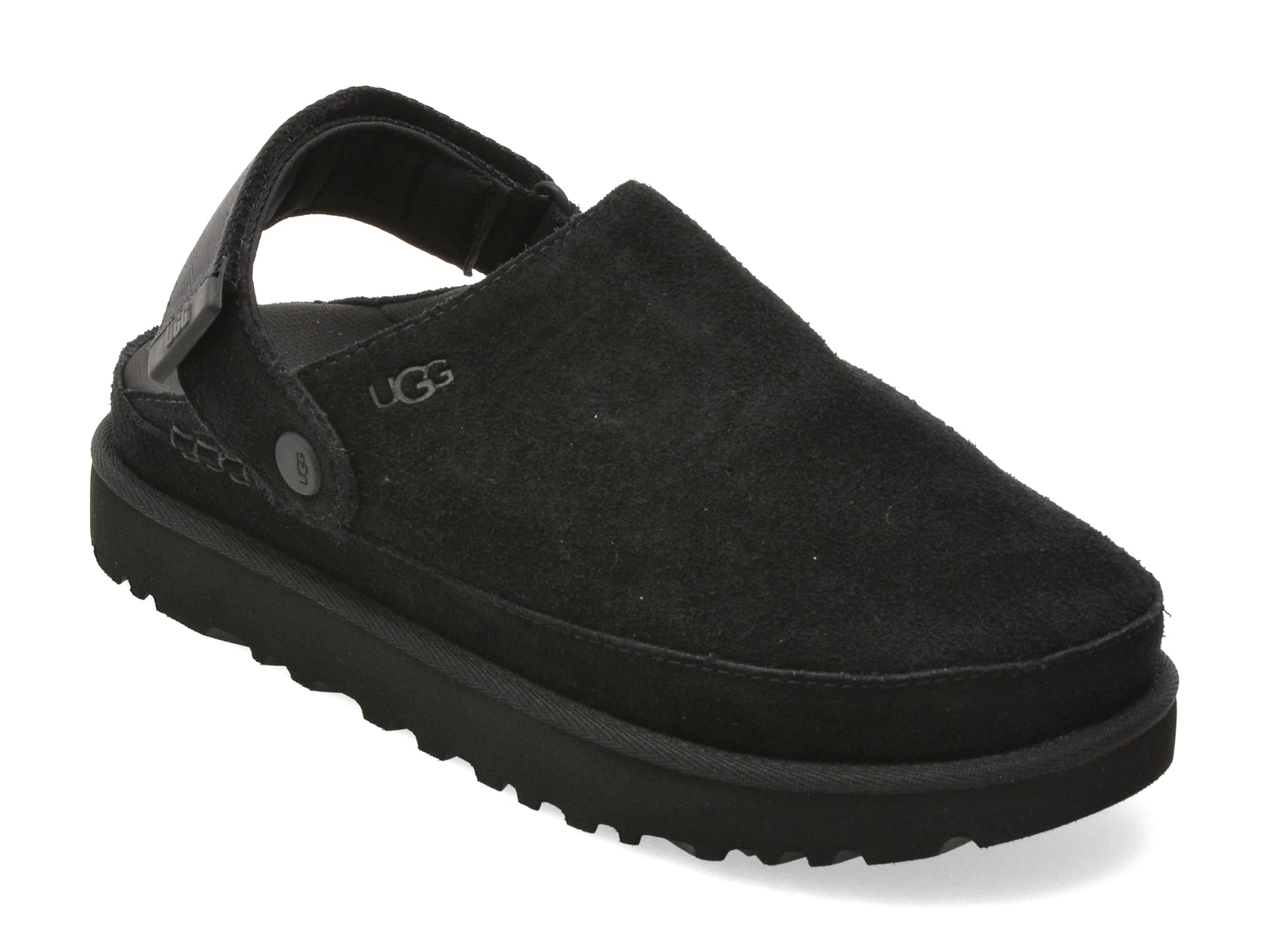 Papuci UGG negri, GOLDENSTAR CLOG, din piele intoarsa
