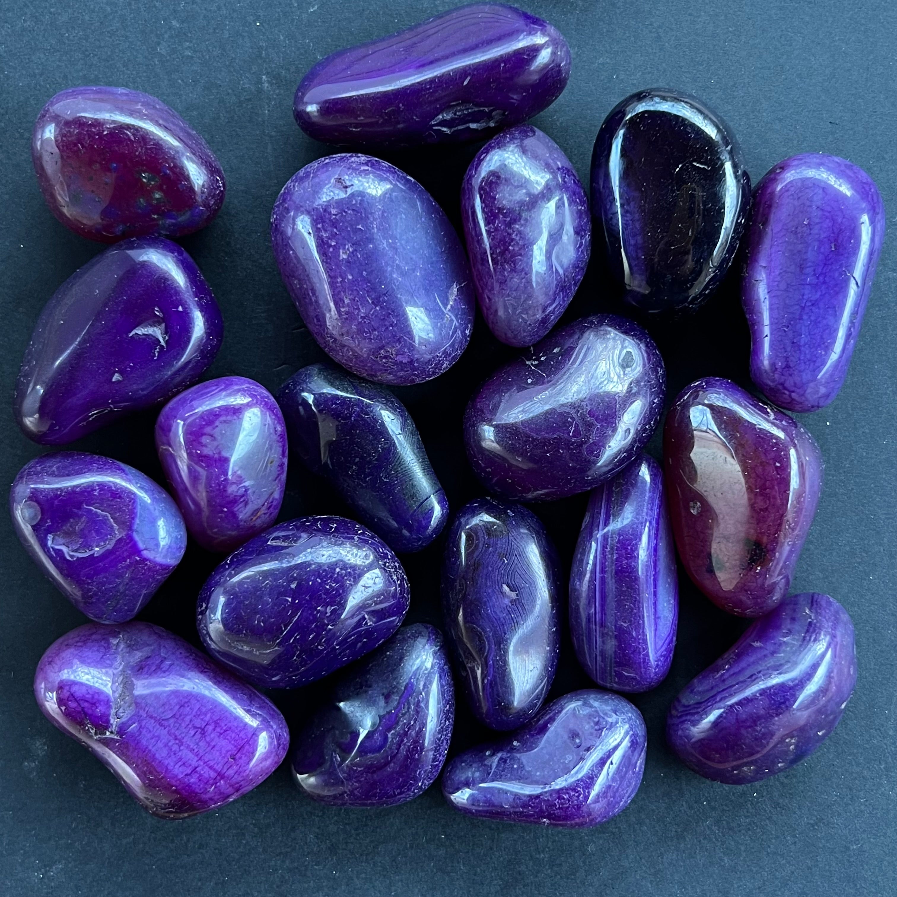 Piatra rulata, palmstone agat mov
