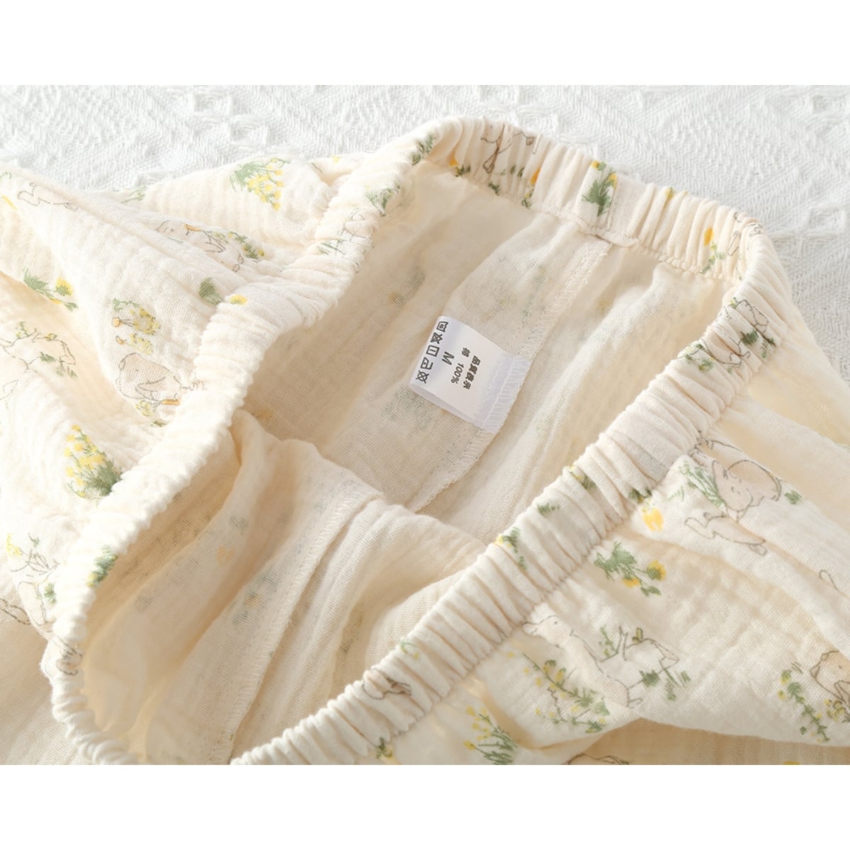 Pijama dama "Cute Bunny" din doua piese, PJ010, Crem - poza 5