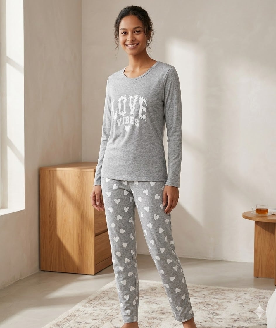 Pijama dama "Everyday", din bumbac, doua piese, 14900, Gri - poza 1