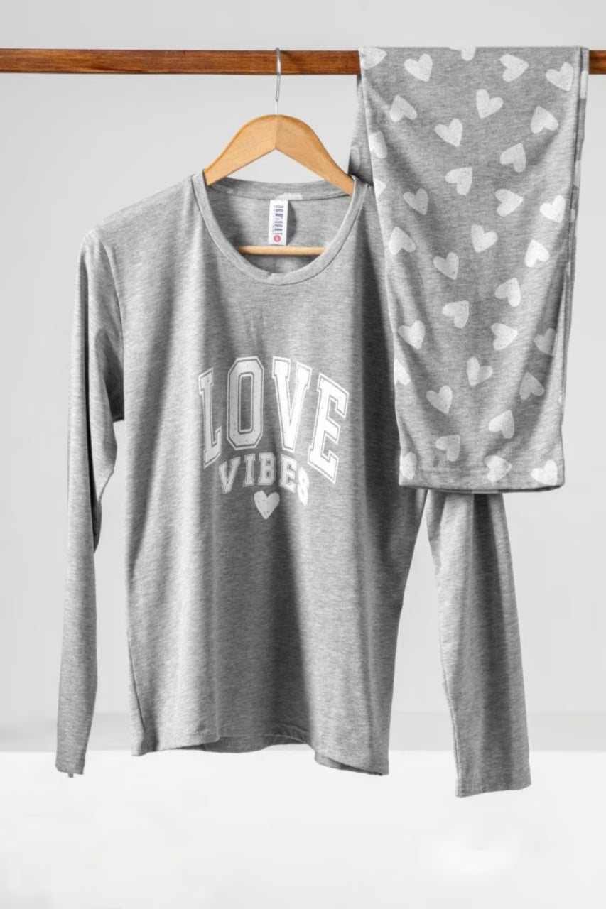 Pijama dama "Everyday", din bumbac, doua piese, 14900, Gri - poza 2