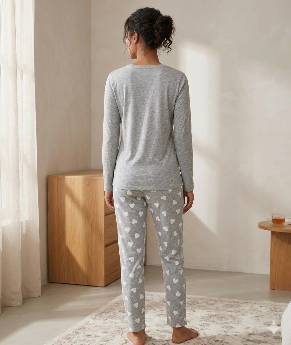 Pijama dama "Everyday", din bumbac, doua piese, 14900, Gri - poza 3