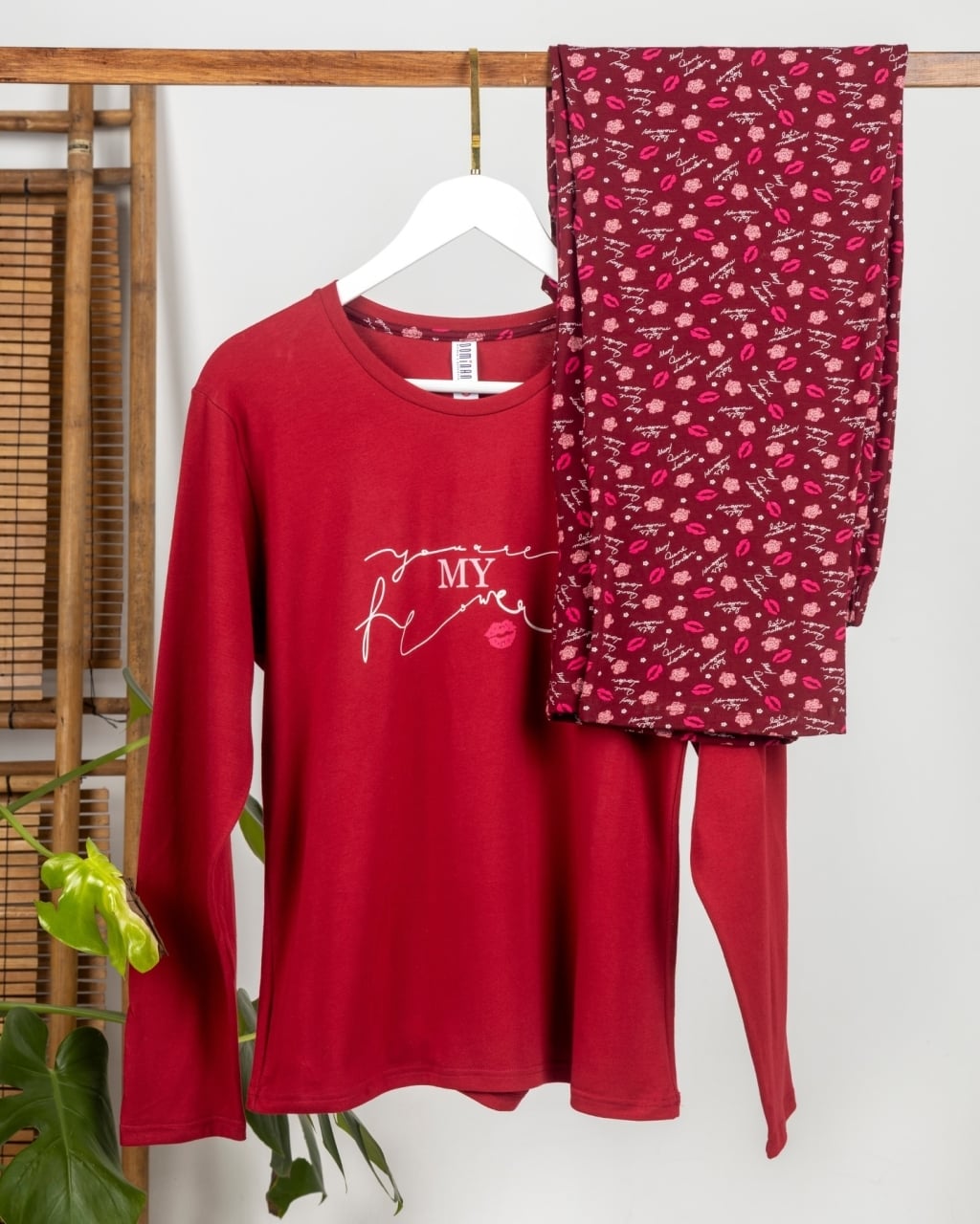 Pijama dama "Everyday", din bumbac, doua piese, 14900, Rosu - poza 3