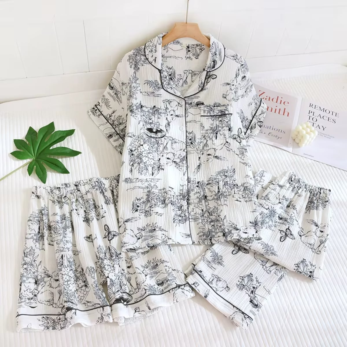 Pijama dama "Minimal Dream" din trei piese, PJ033, Gri - poza 2