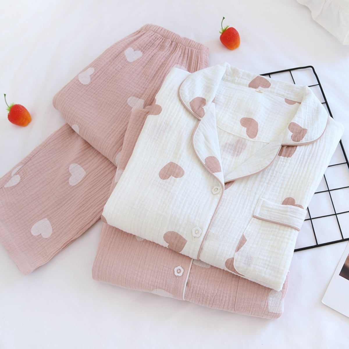 Pijama dama "Sweet Night" din doua piese, PJ005, Alb - poza 4