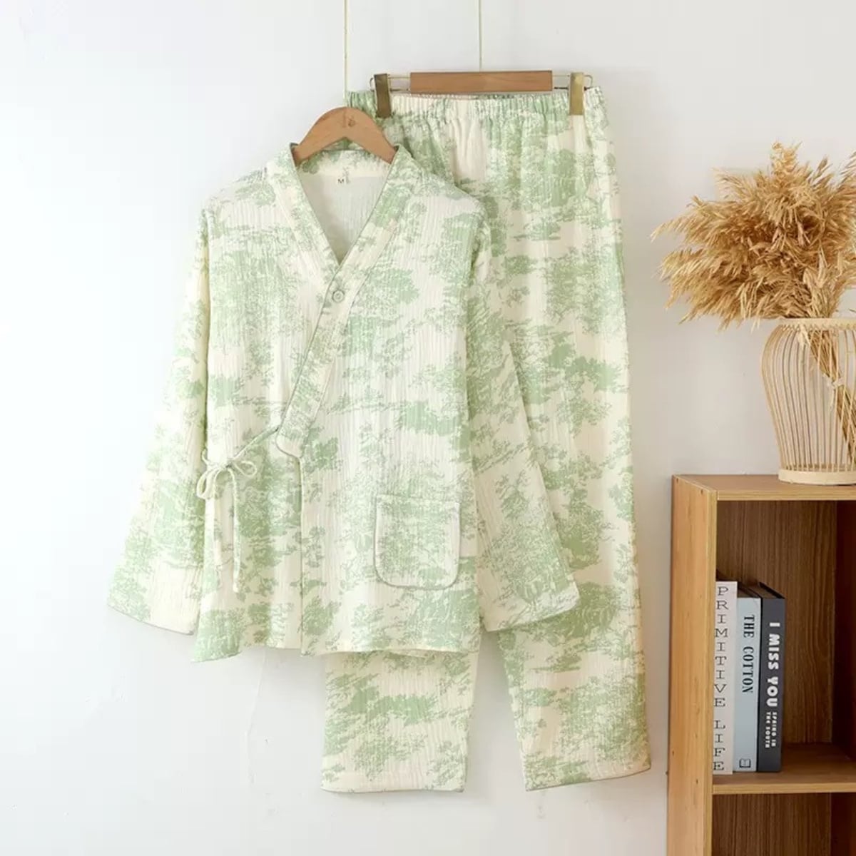 Pijama dama "Velvet Calm" din doua piese, PJ036, Verde - poza 2