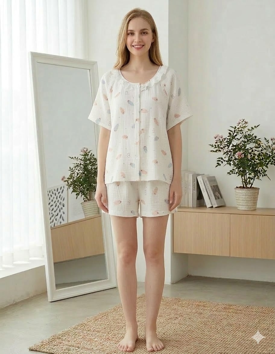 Pijama dama "Warm & Chic" din doua piese, PJ009, Alb - poza 1