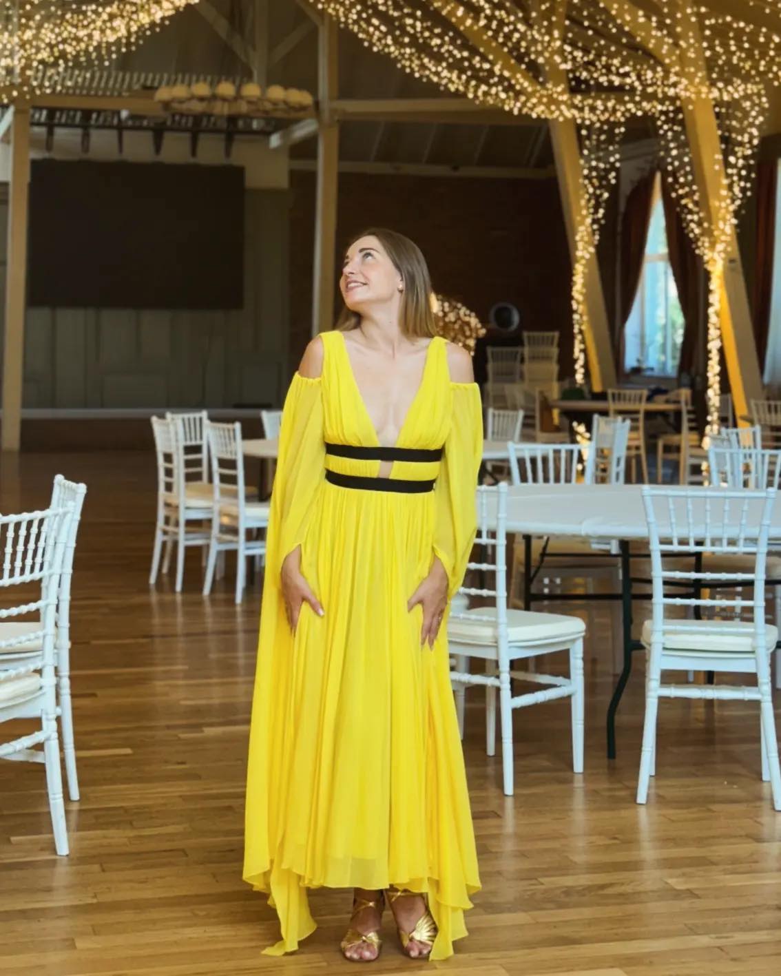 PINKO - Rochie Midi galbenă - 36 IT