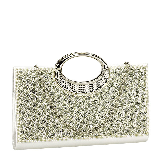 Plic elegant cu cristale BYH961 05 Alb