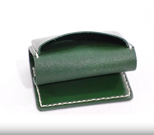 Port card dama, Anara PT1250, piele naturala, Negru/Rosu - poza 3