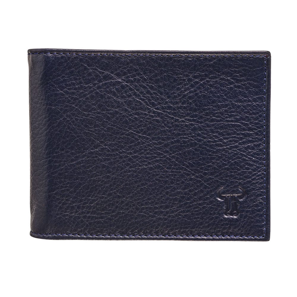 Portofel barbati din piele naturala bleumarin Plain Wallet