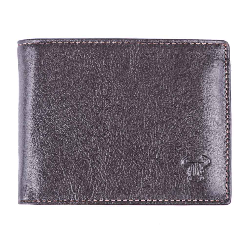 Portofel barbati din piele naturala maro Plain Wallet
